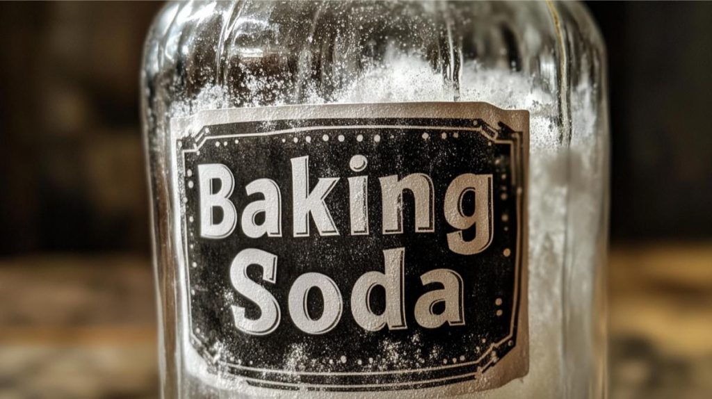 A bottle of baking soda