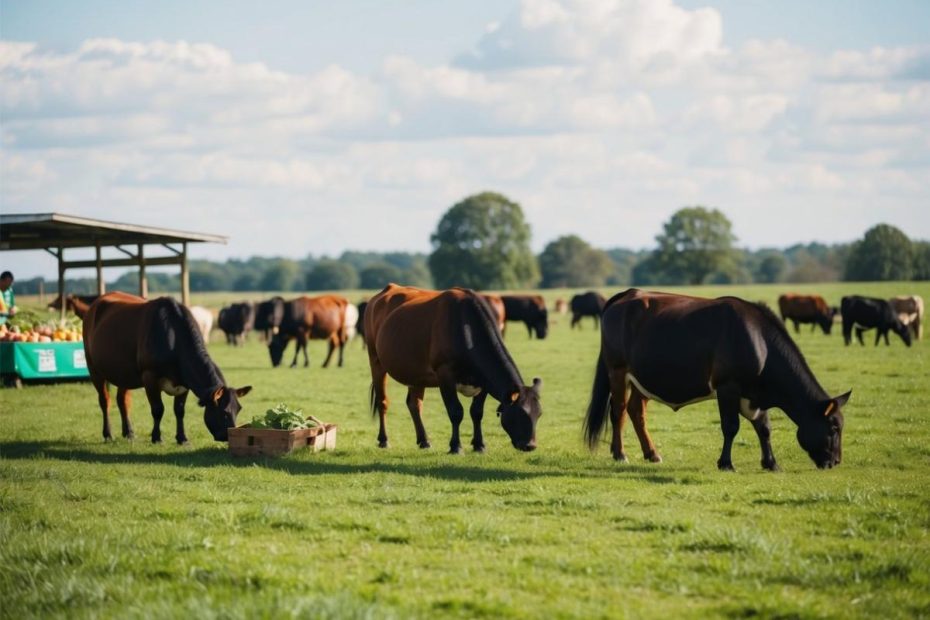 Horses grazing a grass pasture