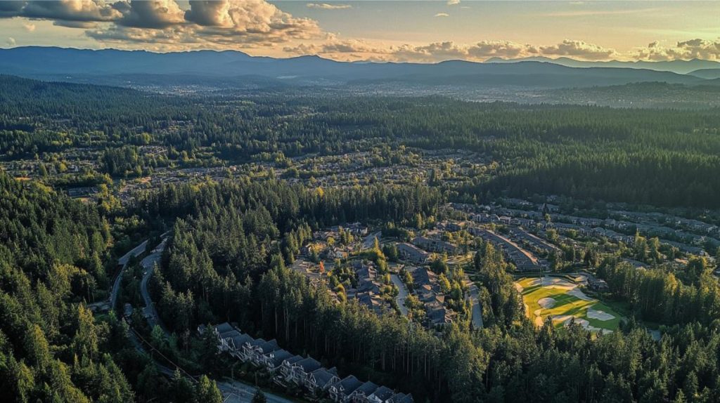 Housing developments separating large areas of forests