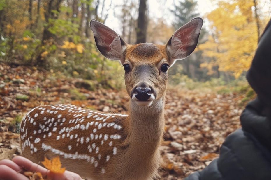 Releasing a rehabilitated whitetail deer into the wild