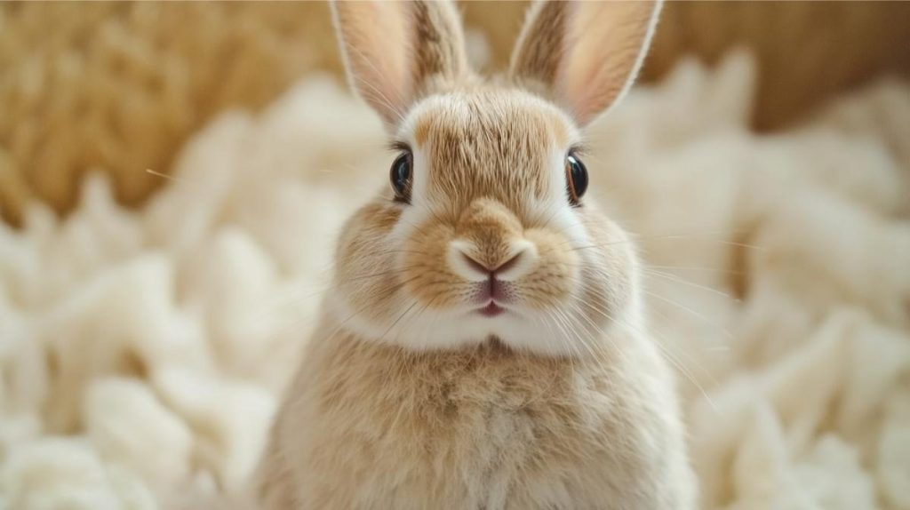 Close up of a rabbit in a testing facility