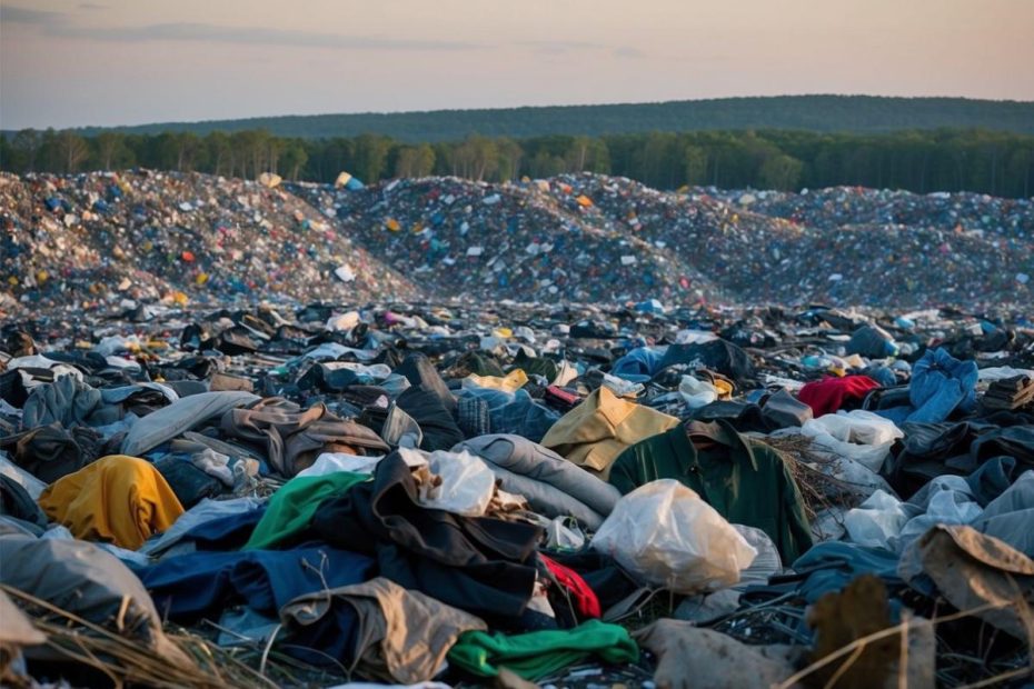 Clothes in a landfill