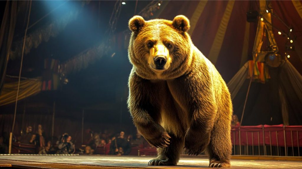 A bear on stage at a circus