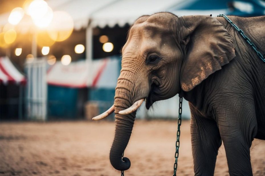 A circus elephant